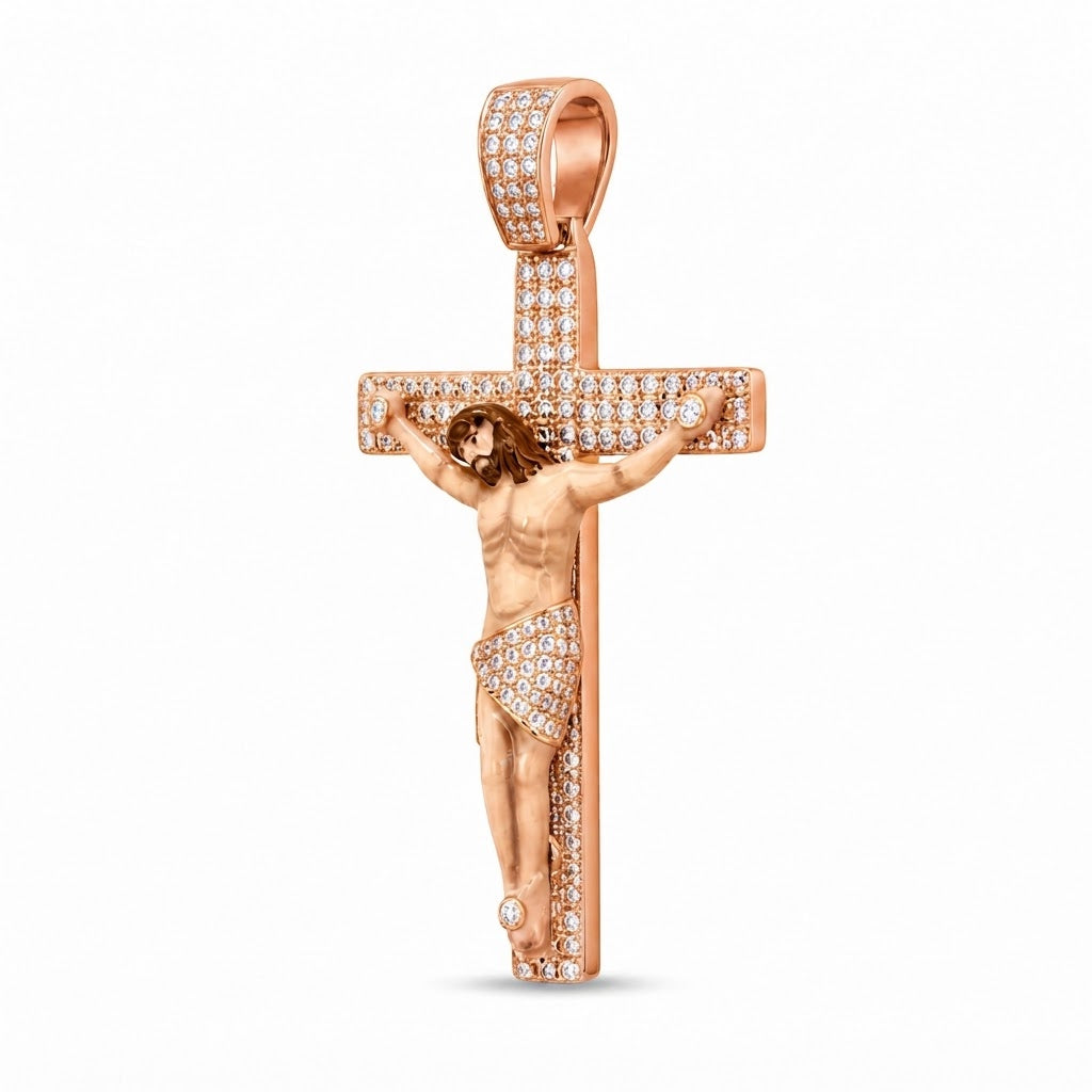 Jesus Crucifix Cross Diamond Pendant