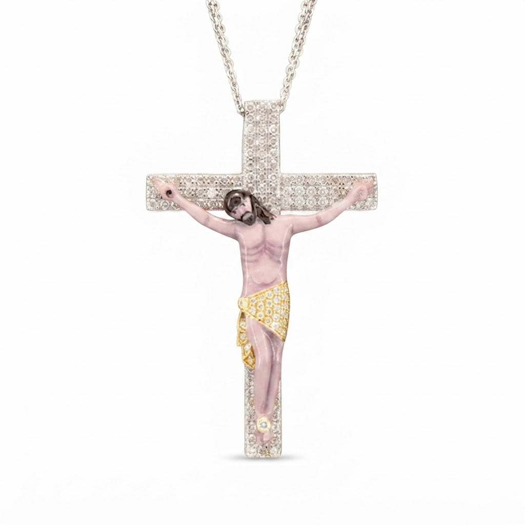 Jesus Crucifix Cross Diamond Pendant