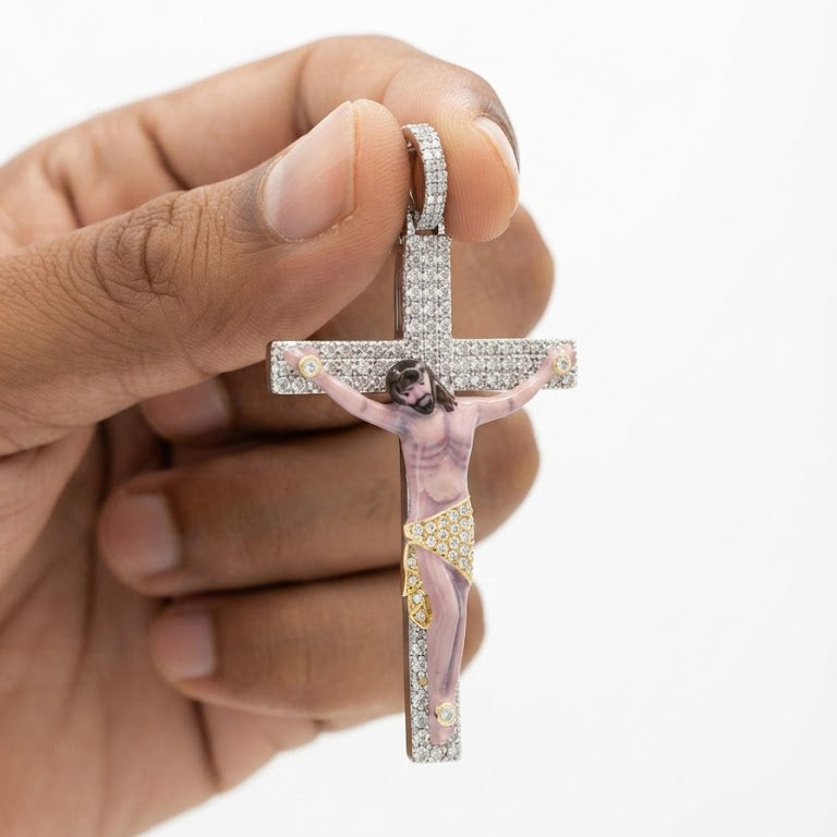 Jesus Crucifix Cross Diamond Pendant