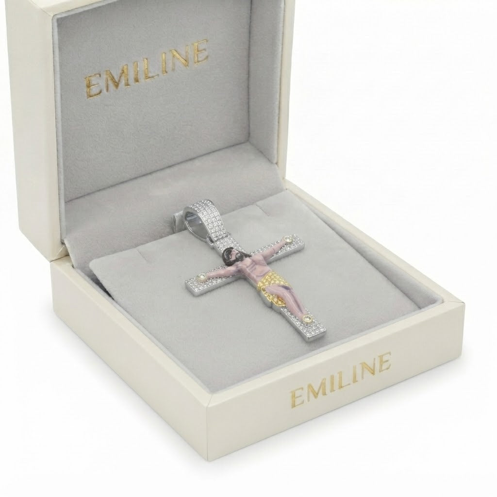 Jesus Crucifix Cross Diamond Pendant