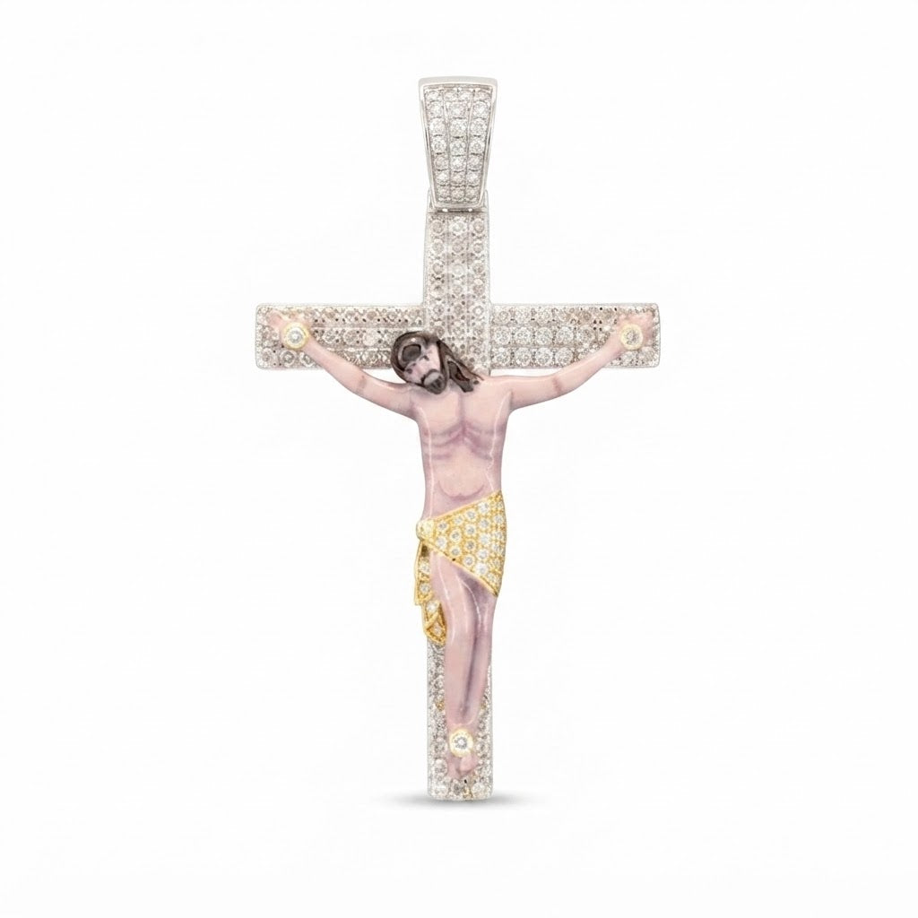 Jesus Crucifix Cross Diamond Pendant