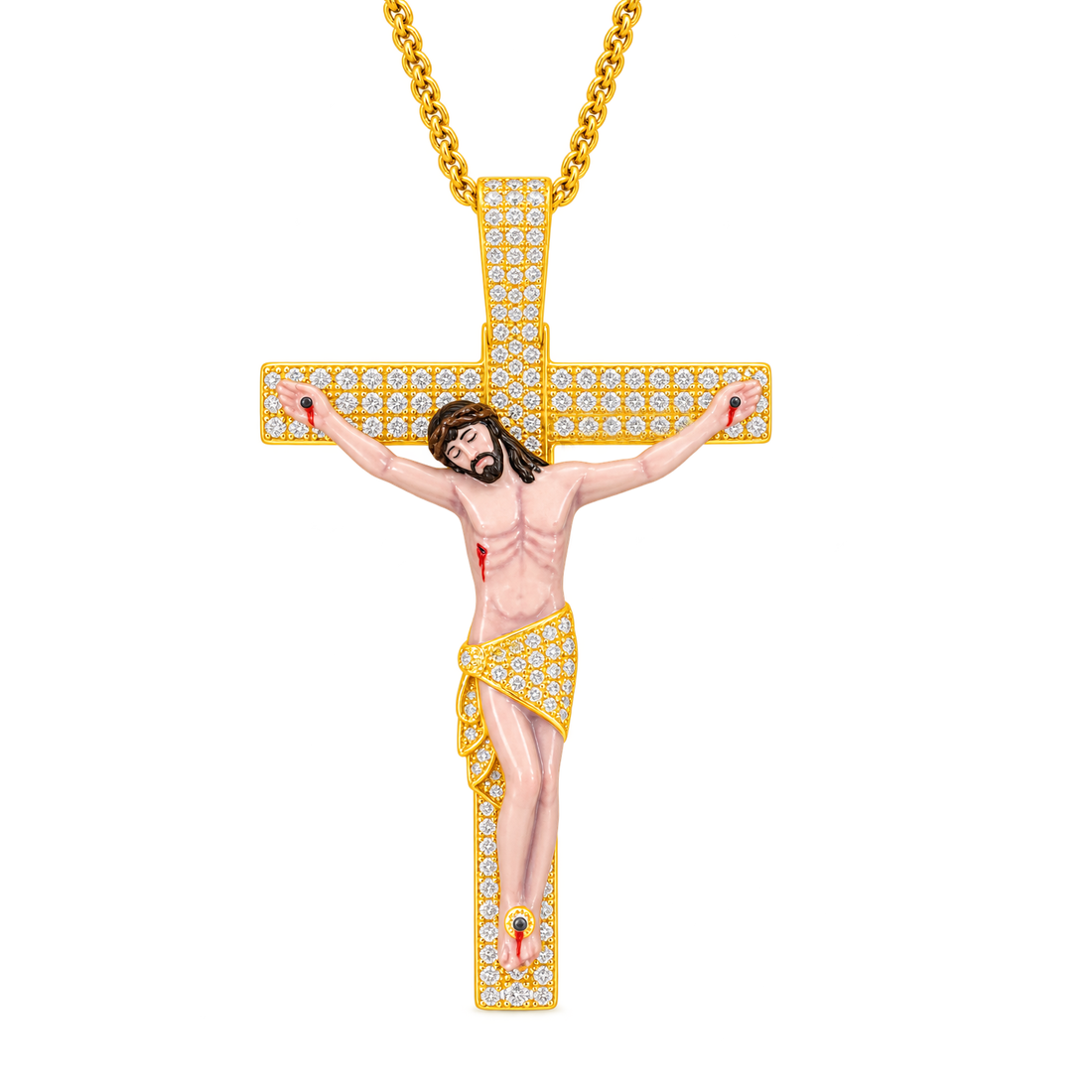 Jesus Crucifix Cross Diamond Pendant