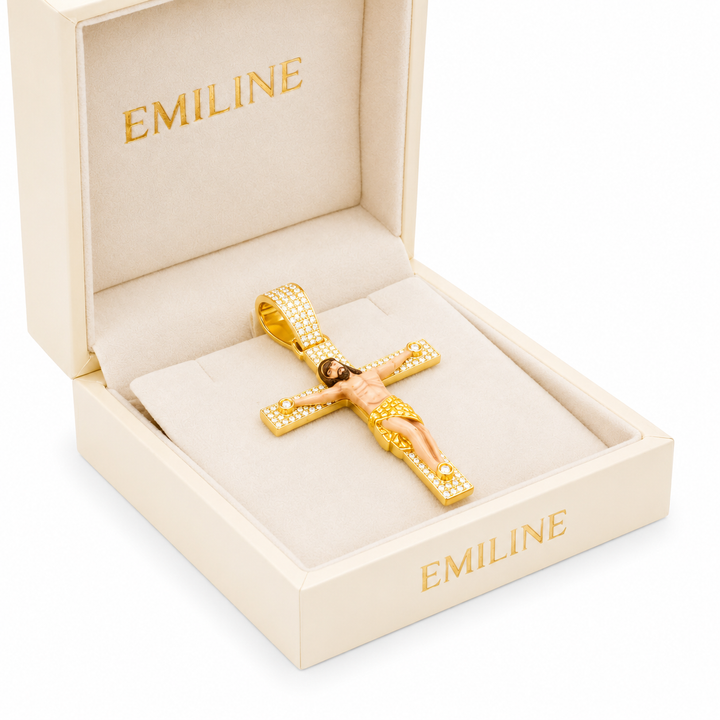 Jesus Crucifix Cross Diamond Pendant