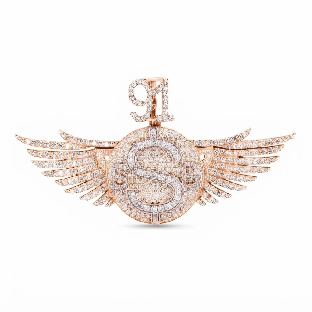 Winged Dollar Sign Custom Pendant