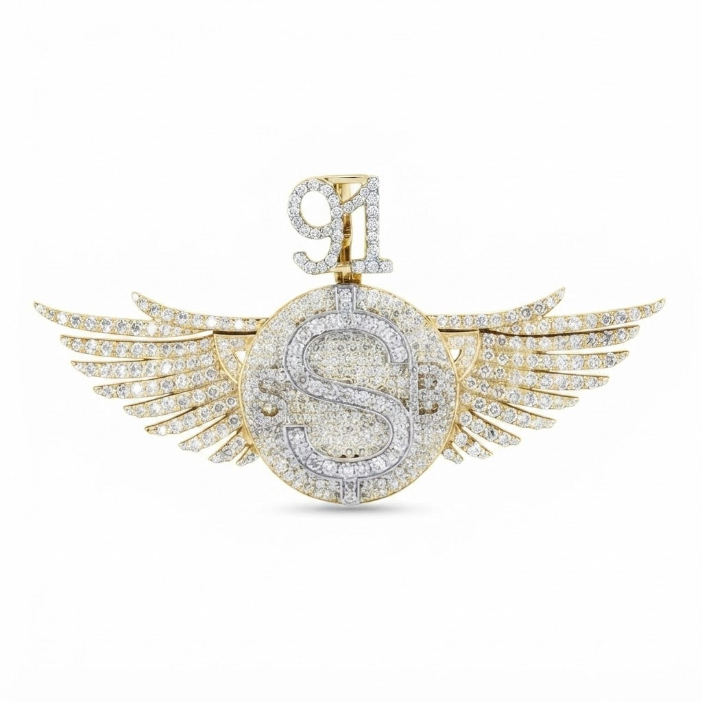 Winged Dollar Sign Custom Pendant