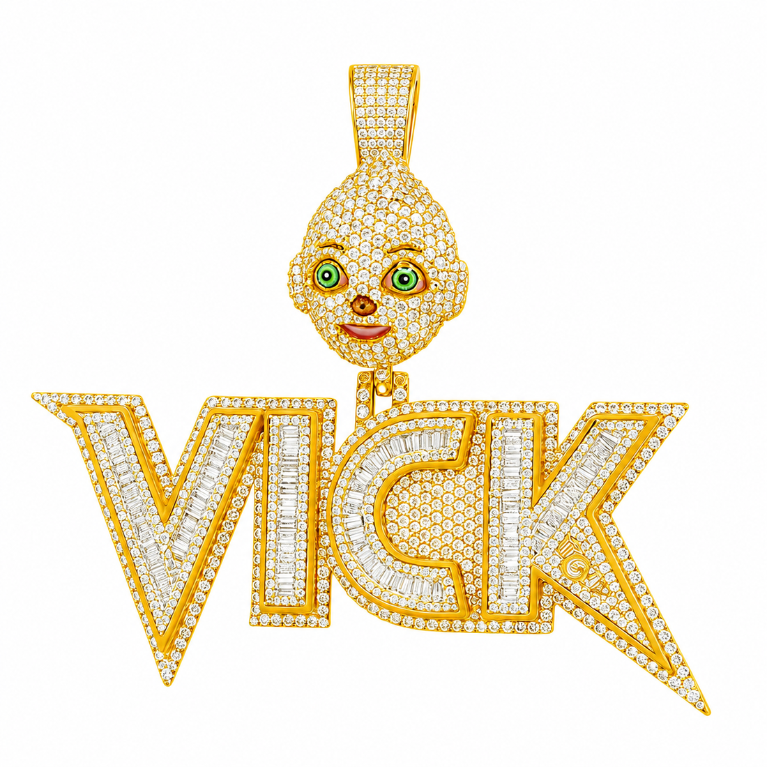 VICK Character Name Diamond Pendant