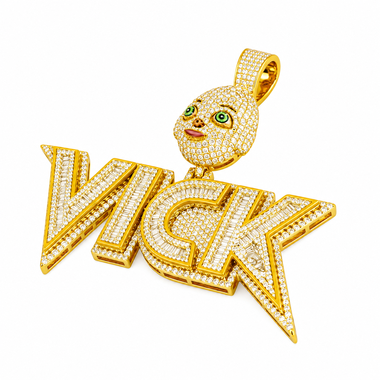 VICK Character Name Diamond Pendant