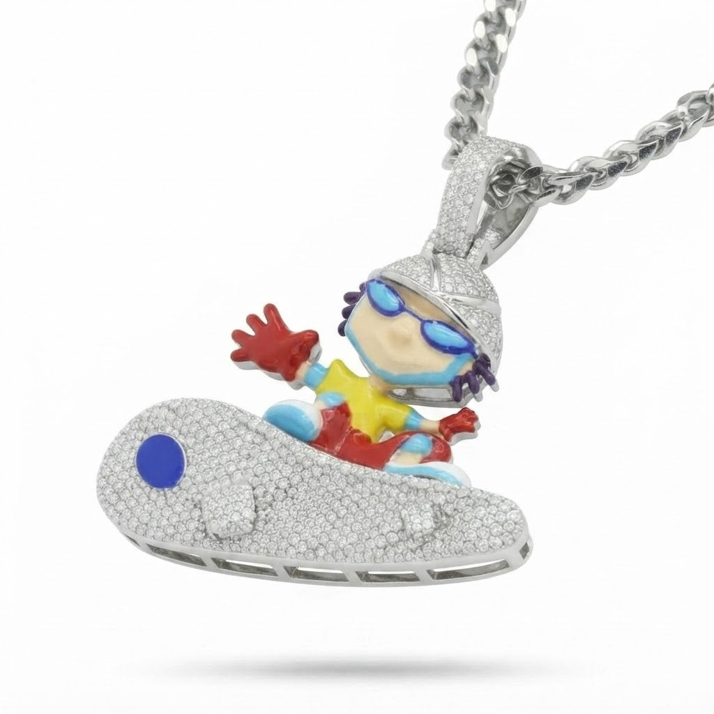 Cartoon Skater on Skateboard Pendant