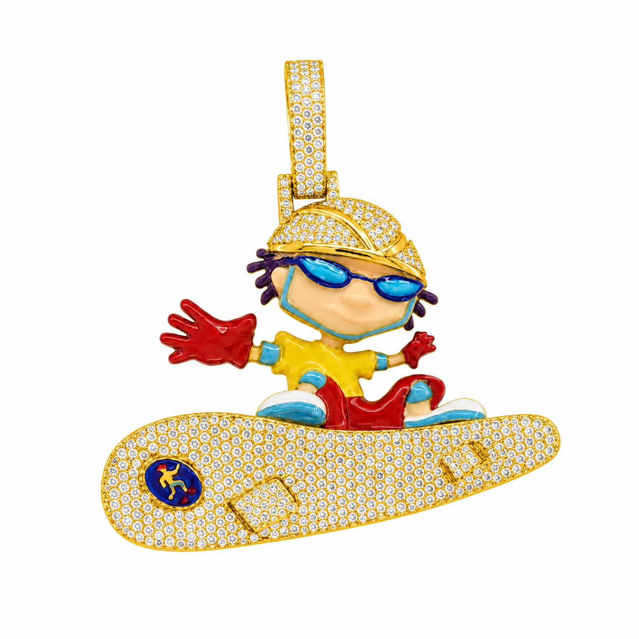 Cartoon Skater on Skateboard Pendant