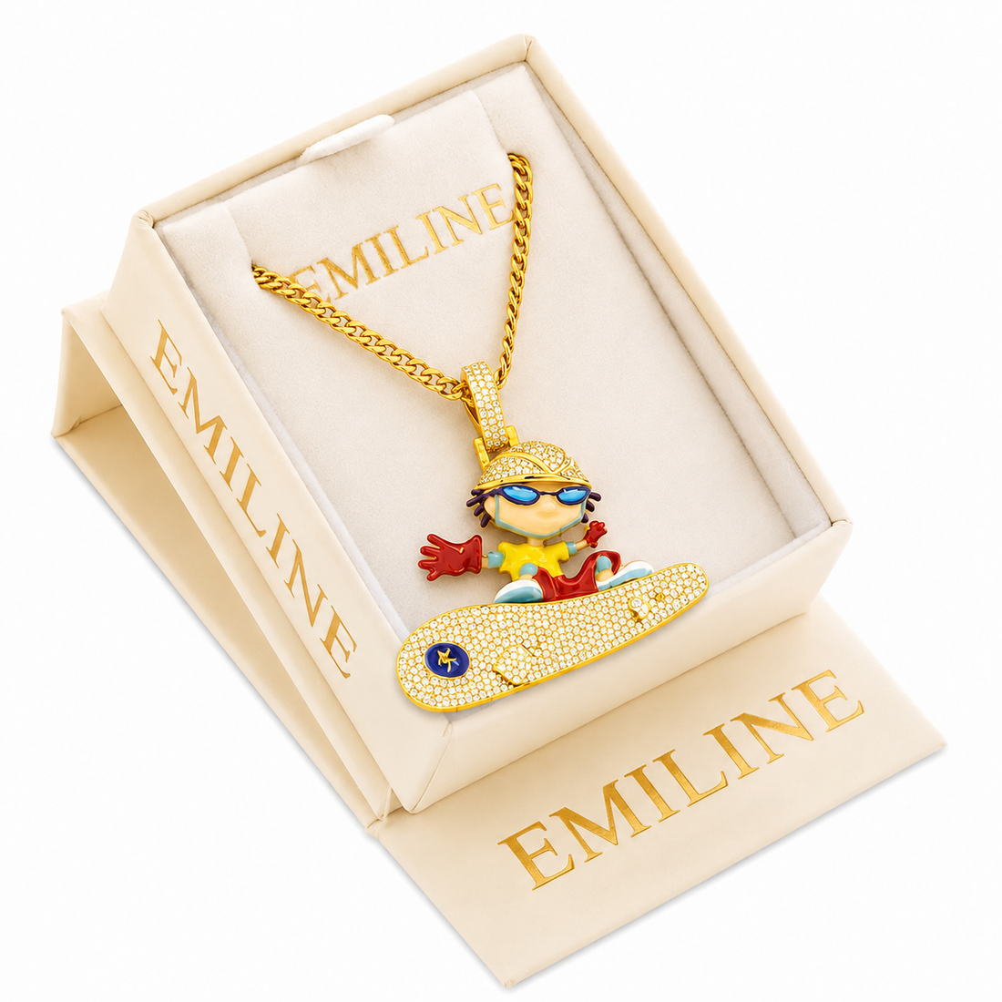 Cartoon Skater on Skateboard Pendant