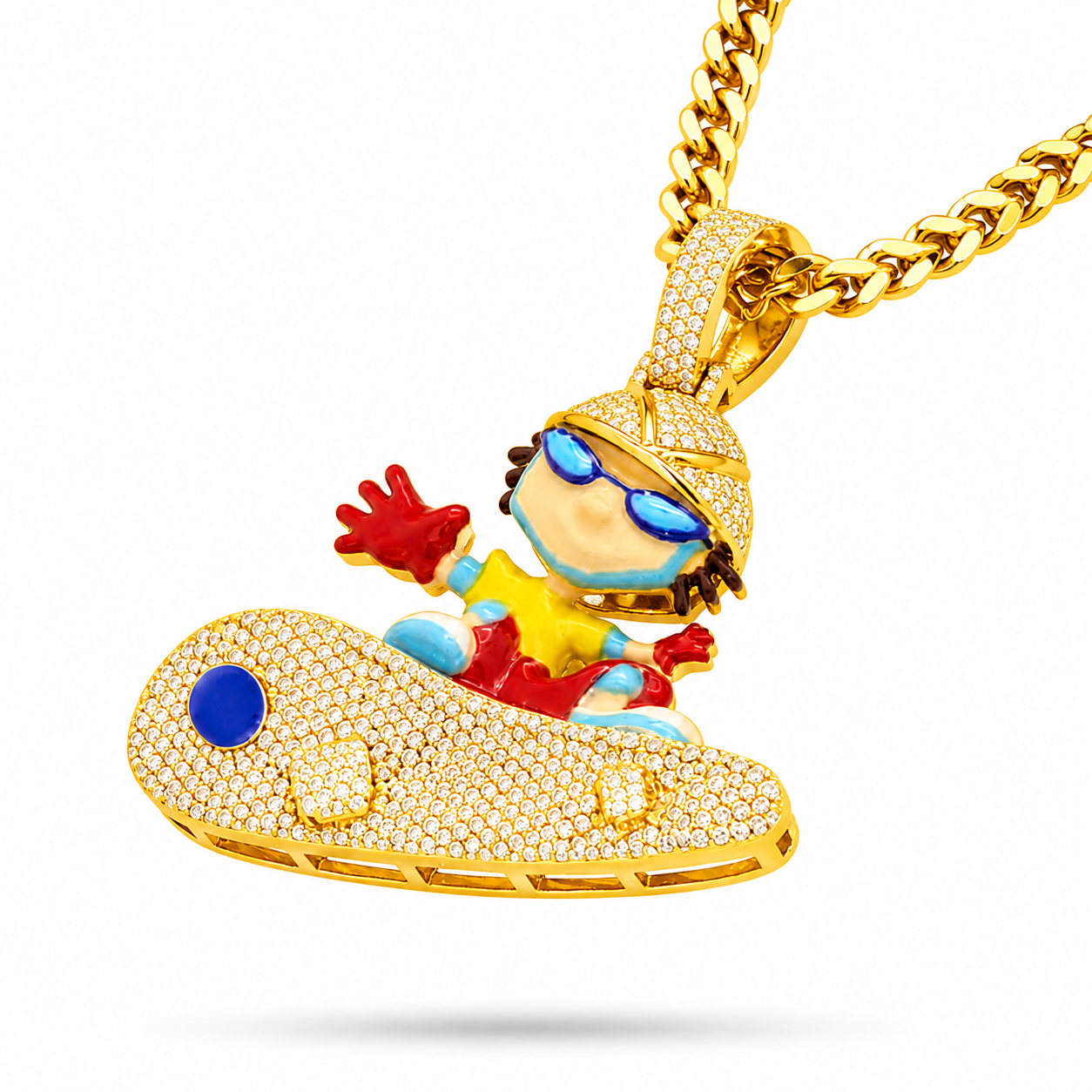 Cartoon Skater on Skateboard Pendant