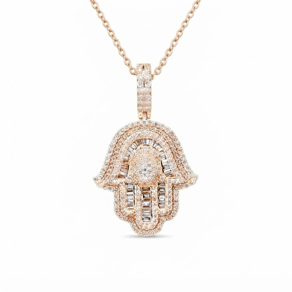 Hamsa Hand Diamond Pendant