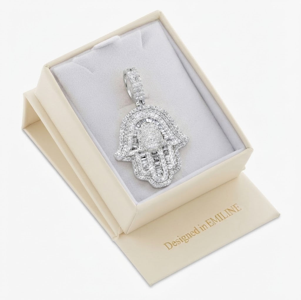 Hamsa Hand Diamond Pendant