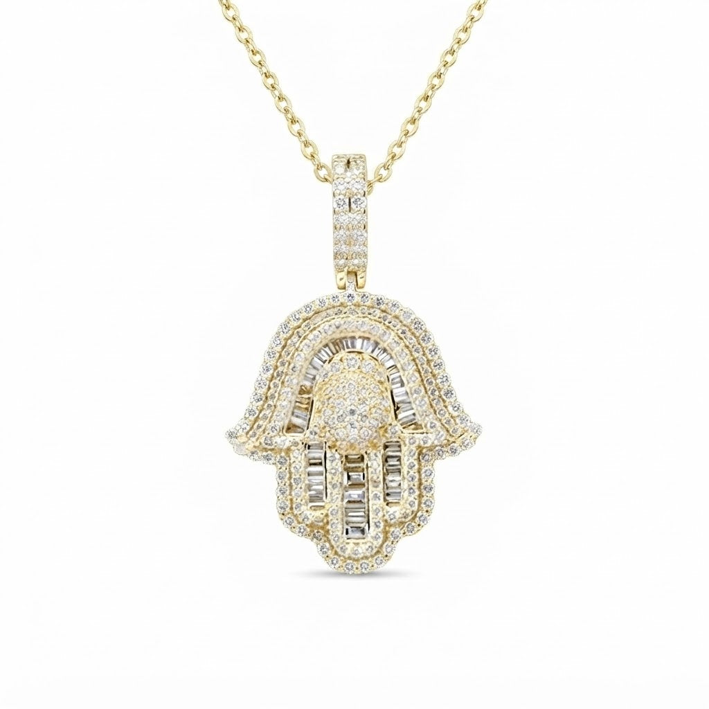 Hamsa Hand Diamond Pendant
