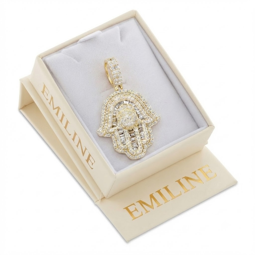 Hamsa Hand Diamond Pendant