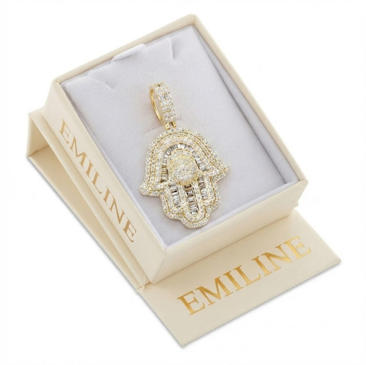 Hamsa Hand Diamond Pendant