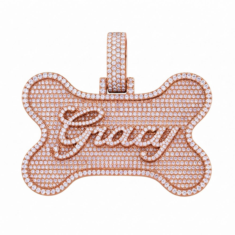 Bone Nameplate Diamond Pendant