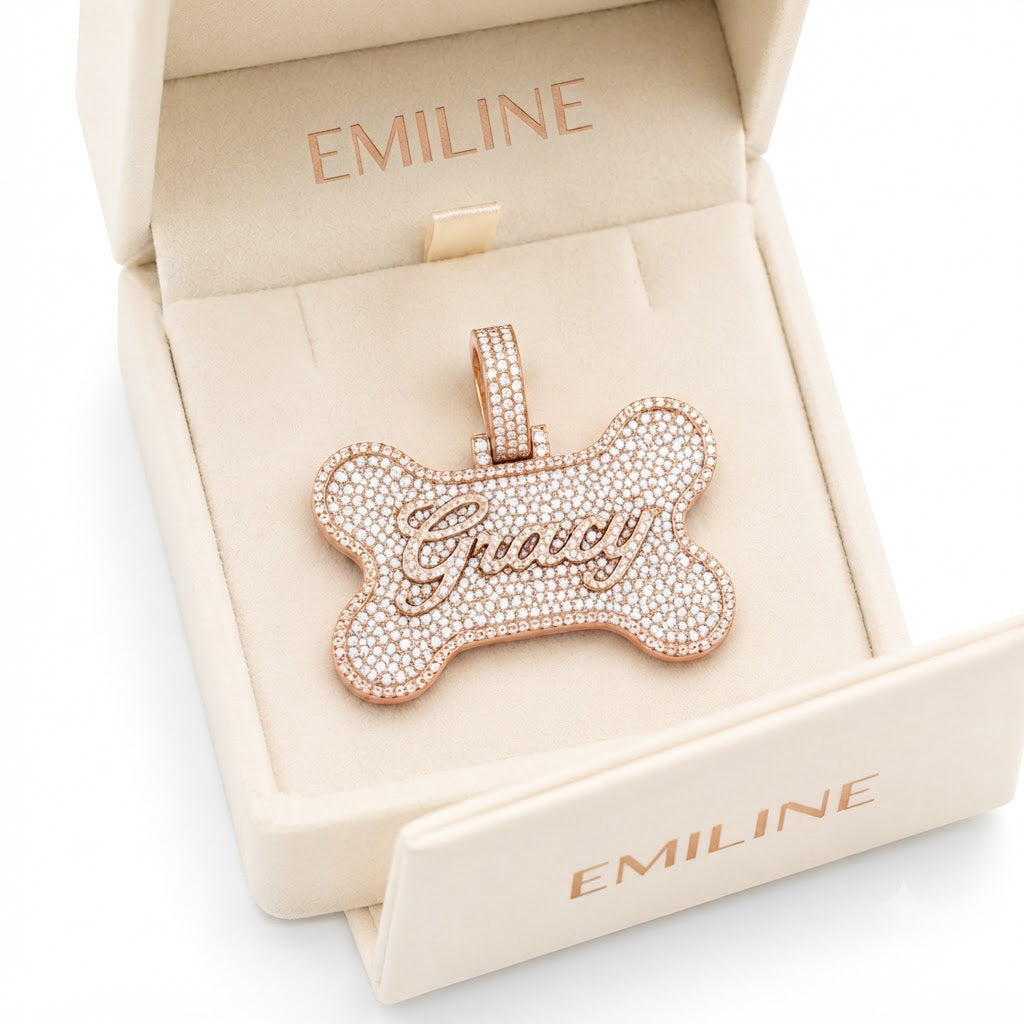 Bone Nameplate Diamond Pendant