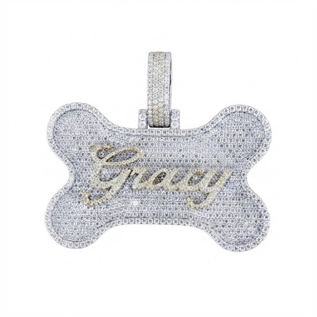 Bone Nameplate Diamond Pendant