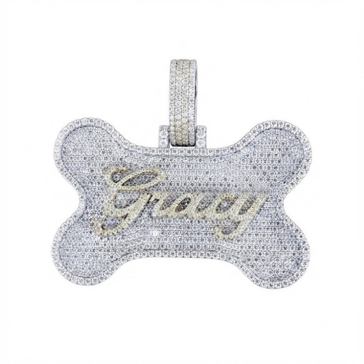 Bone Nameplate Diamond Pendant