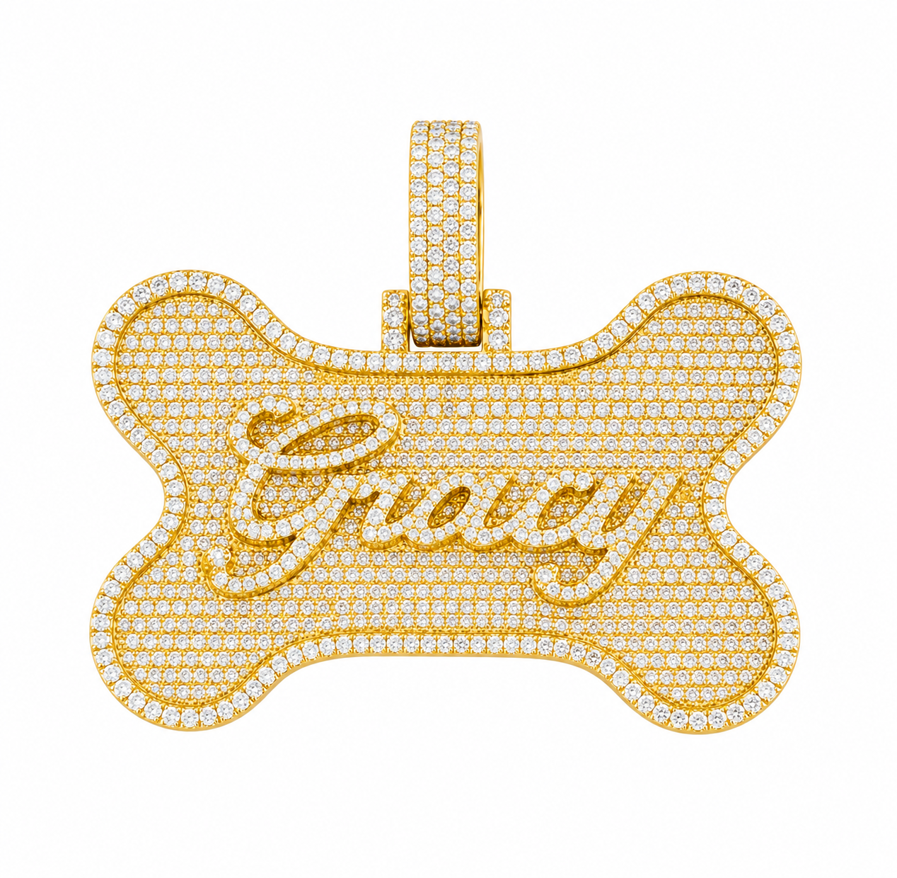Bone Nameplate Diamond Pendant