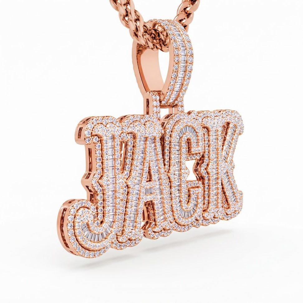 JHACK Script Letter Diamond Pendant