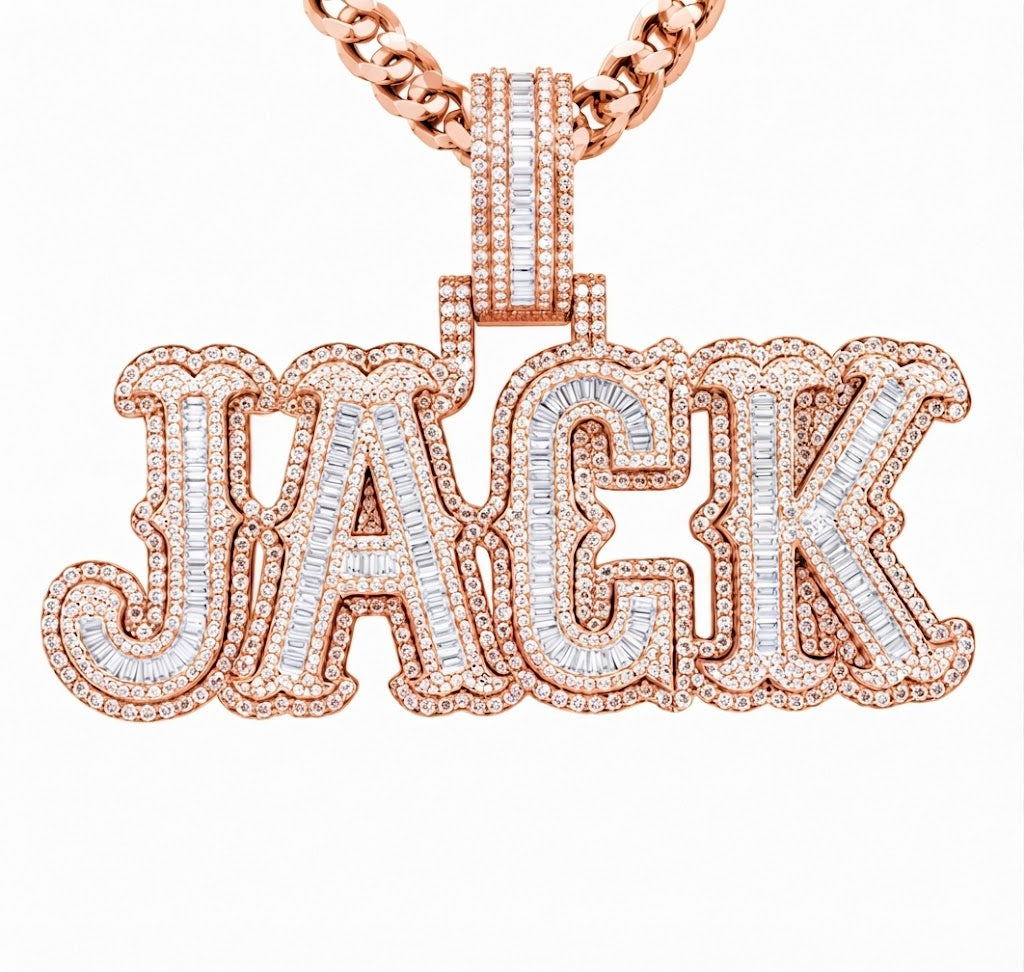 JHACK Script Letter Diamond Pendant