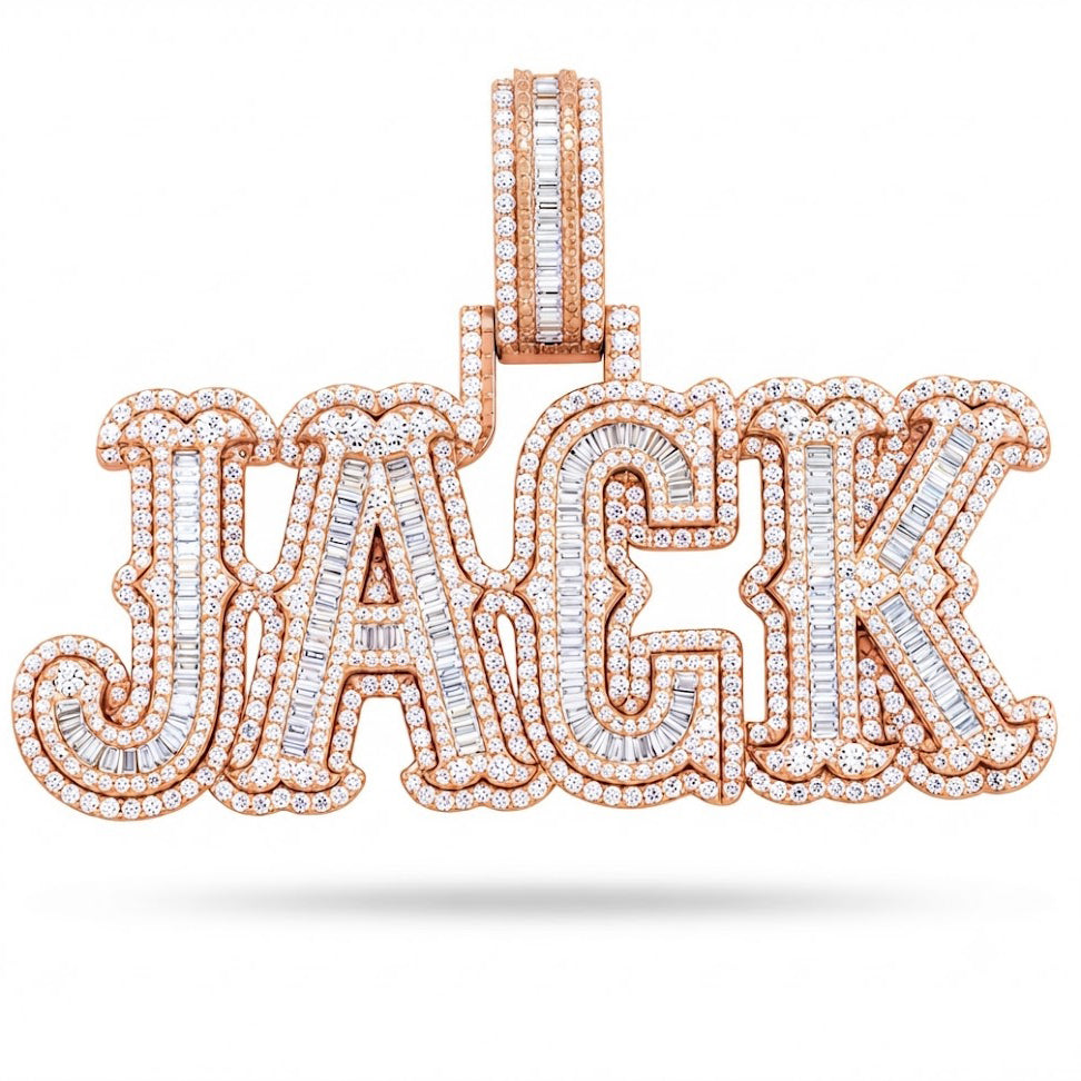JHACK Script Letter Diamond Pendant