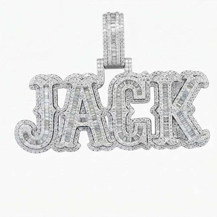 JHACK Script Letter Diamond Pendant