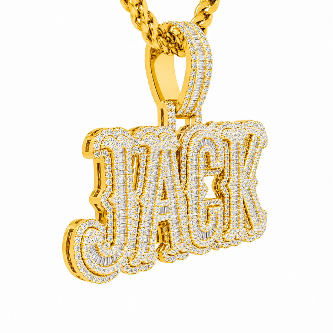 JHACK Script Letter Diamond Pendant