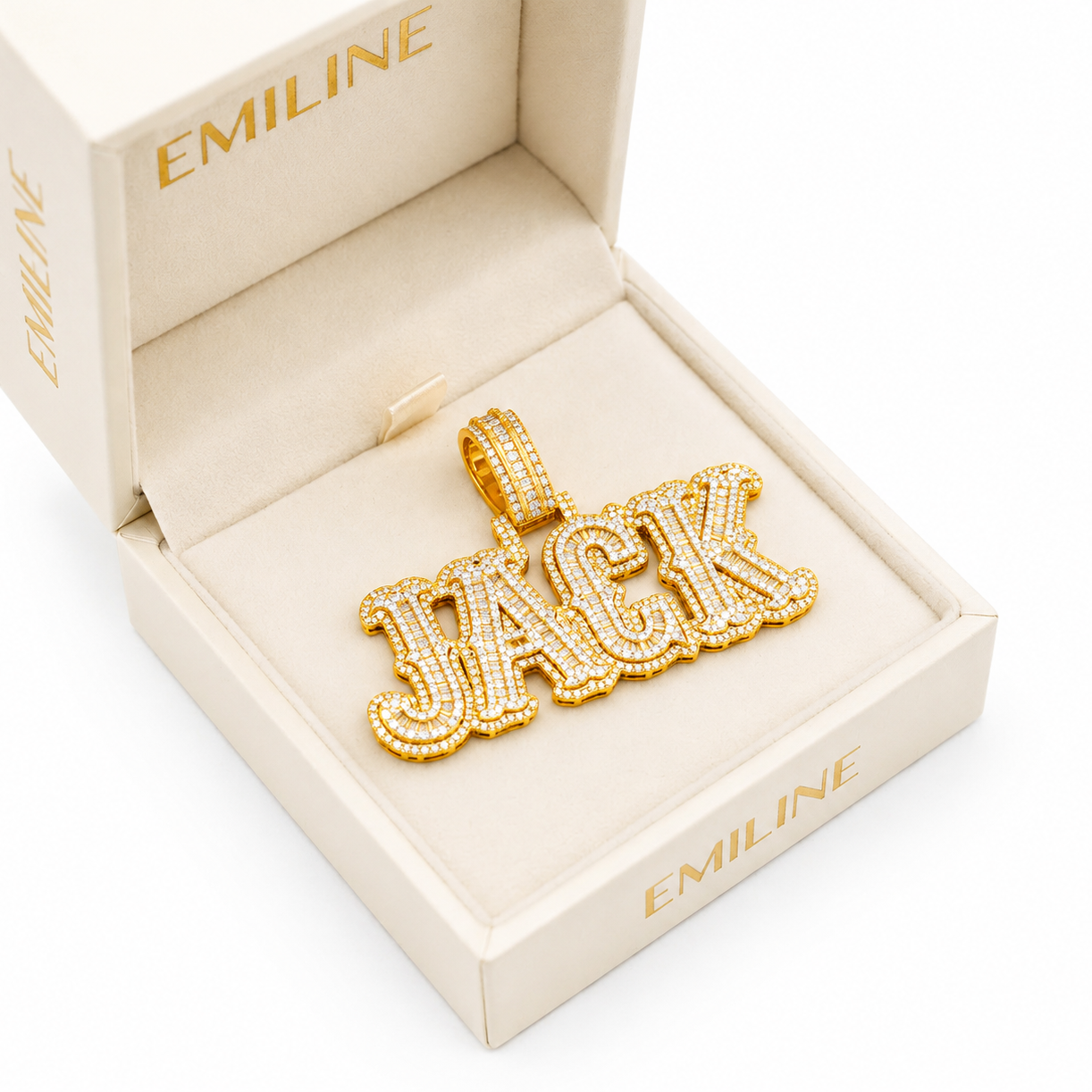 JHACK Script Letter Diamond Pendant