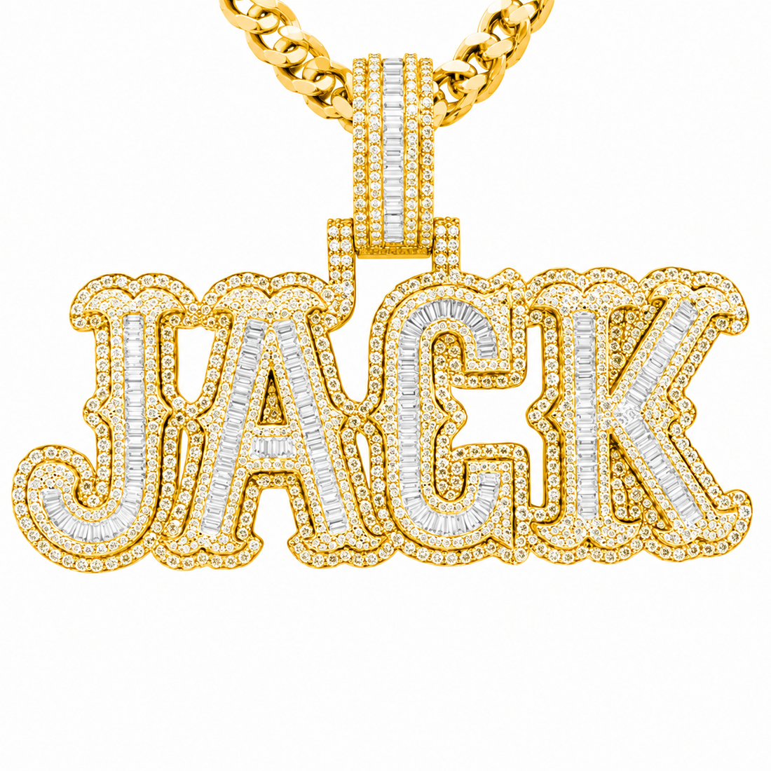 JHACK Script Letter Diamond Pendant