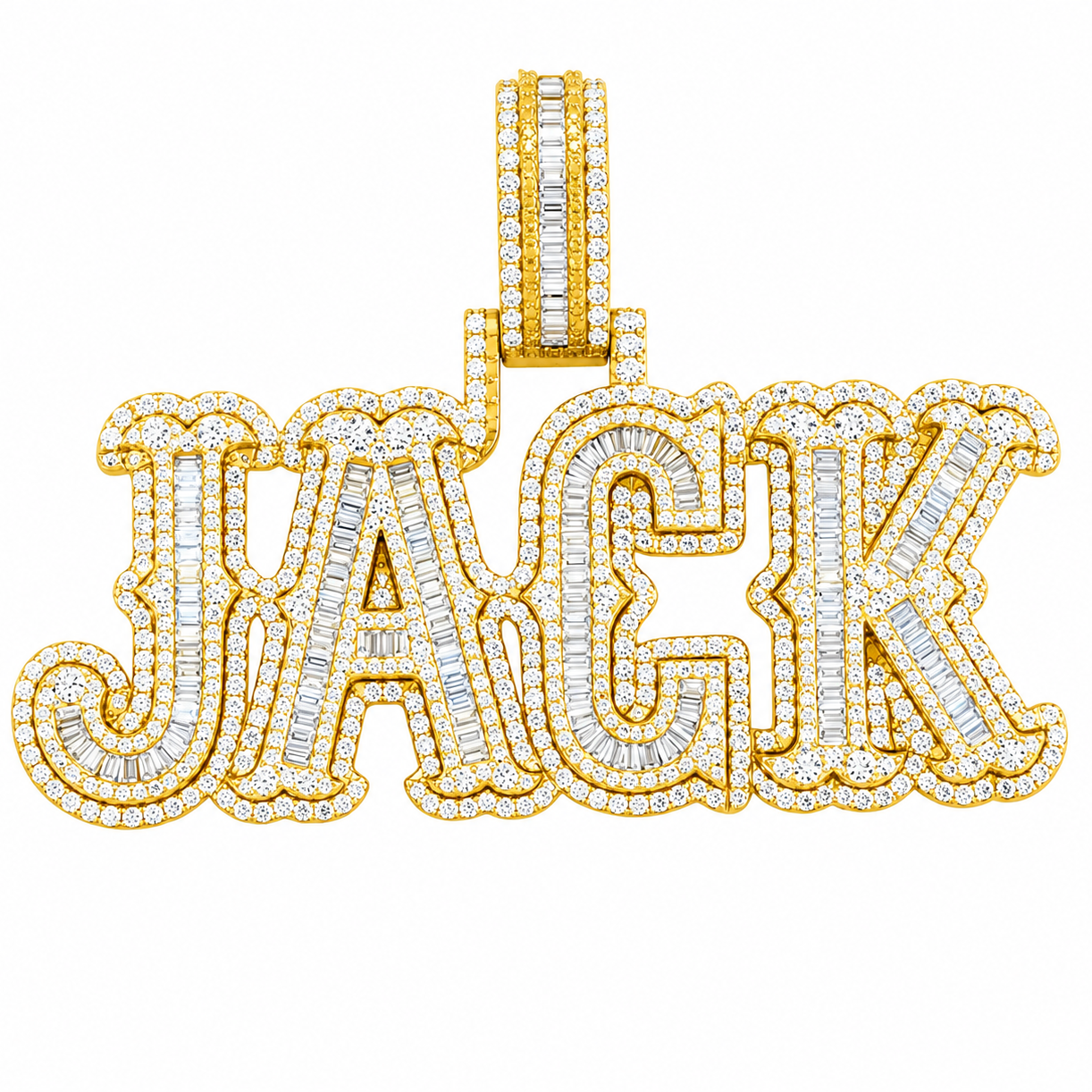 JHACK Script Letter Diamond Pendant