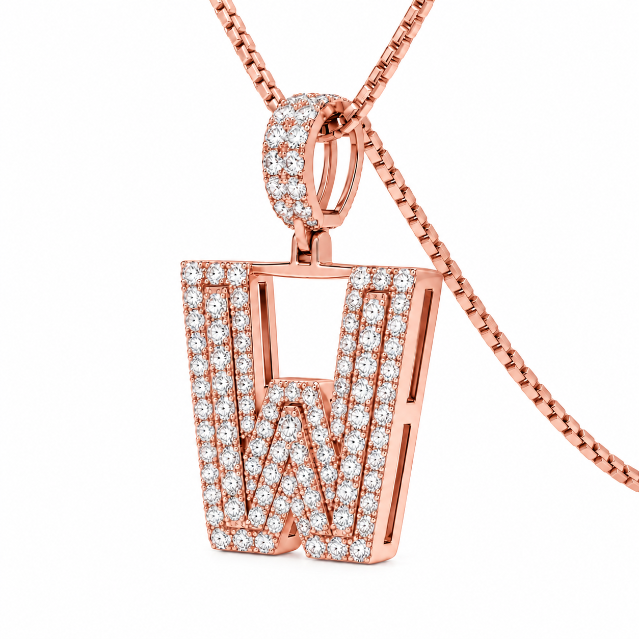 W Letter Diamond Pendant