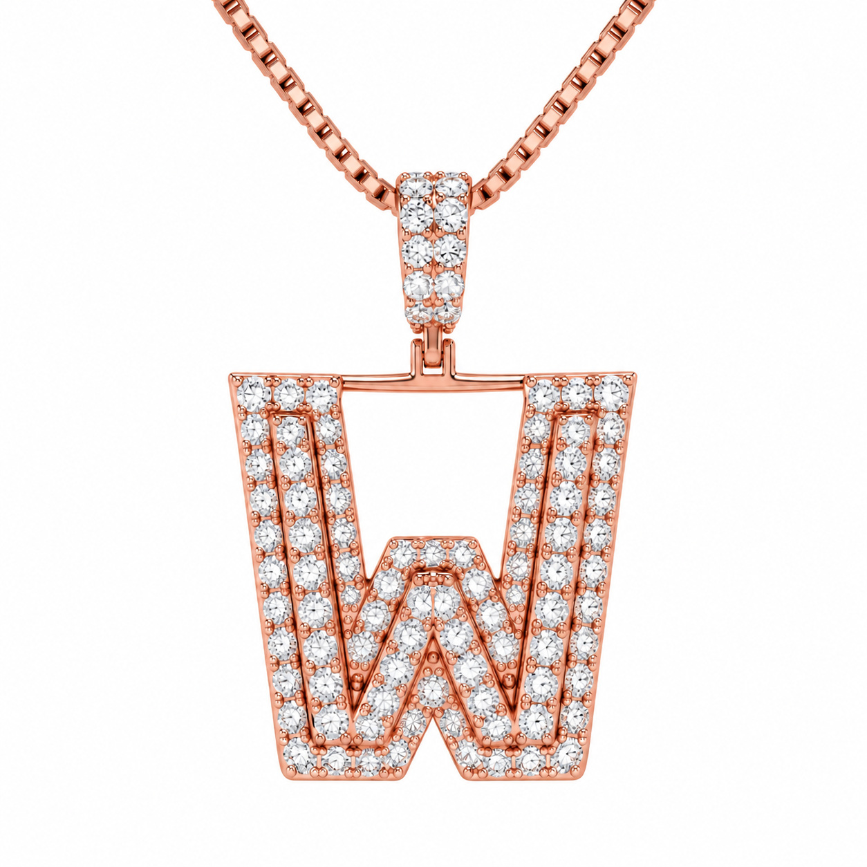 W Letter Diamond Pendant