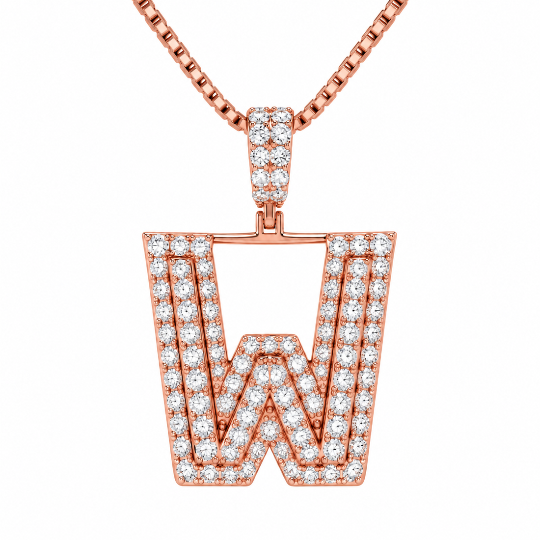 W Letter Diamond Pendant