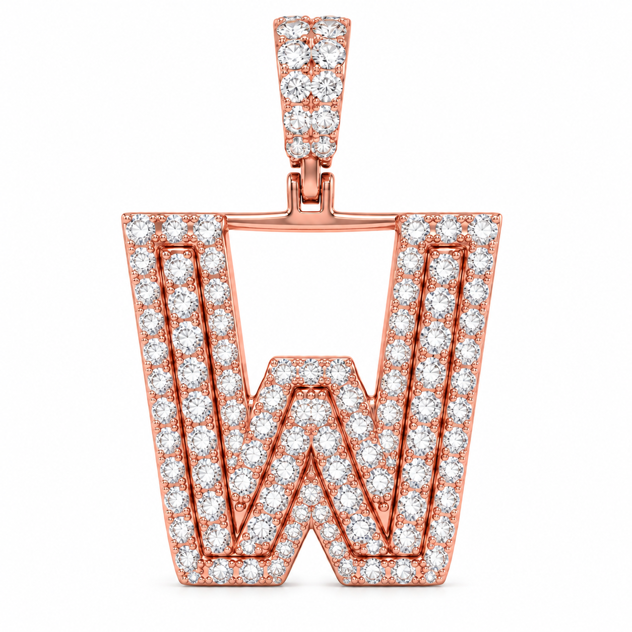 W Letter Diamond Pendant