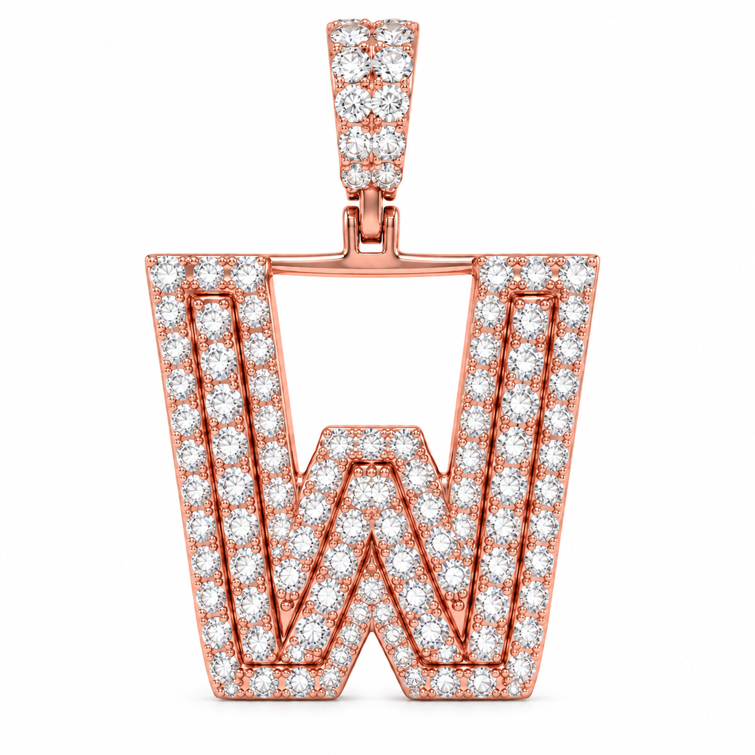 W Letter Diamond Pendant