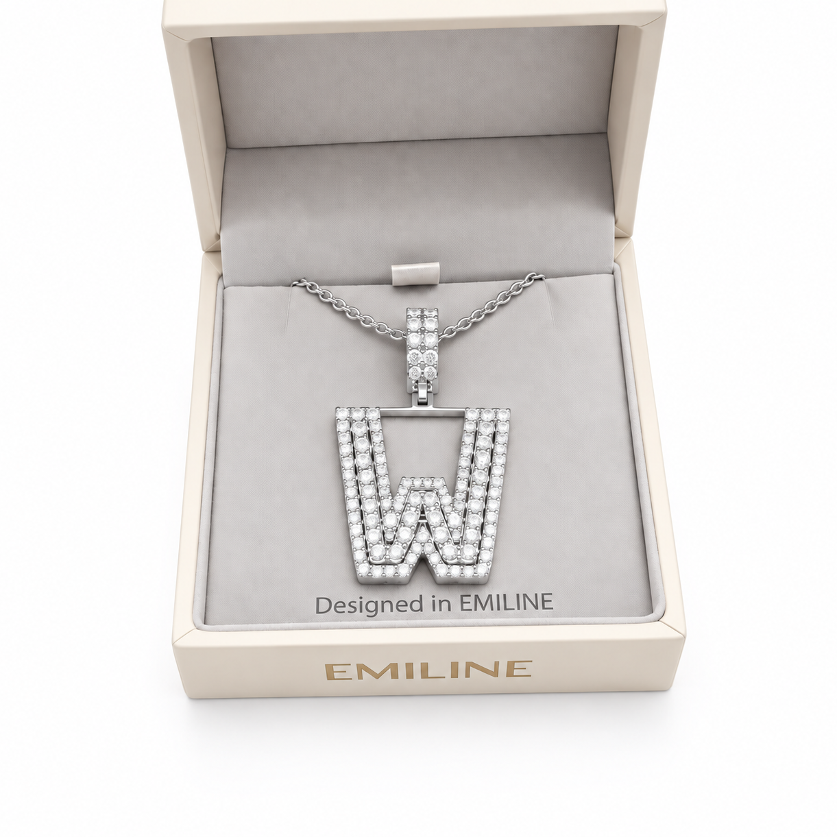 W Letter Diamond Pendant
