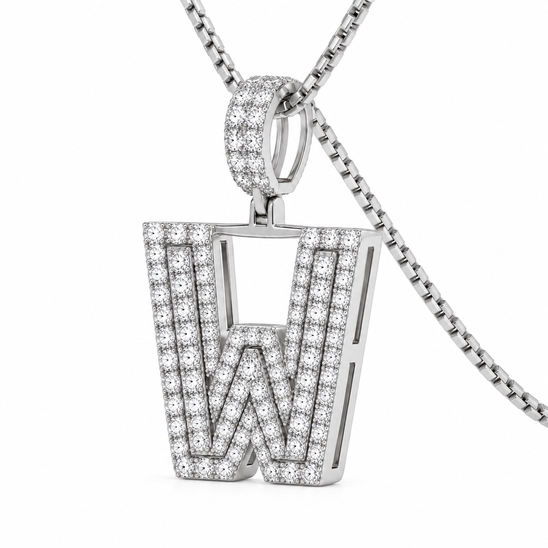 W Letter Diamond Pendant