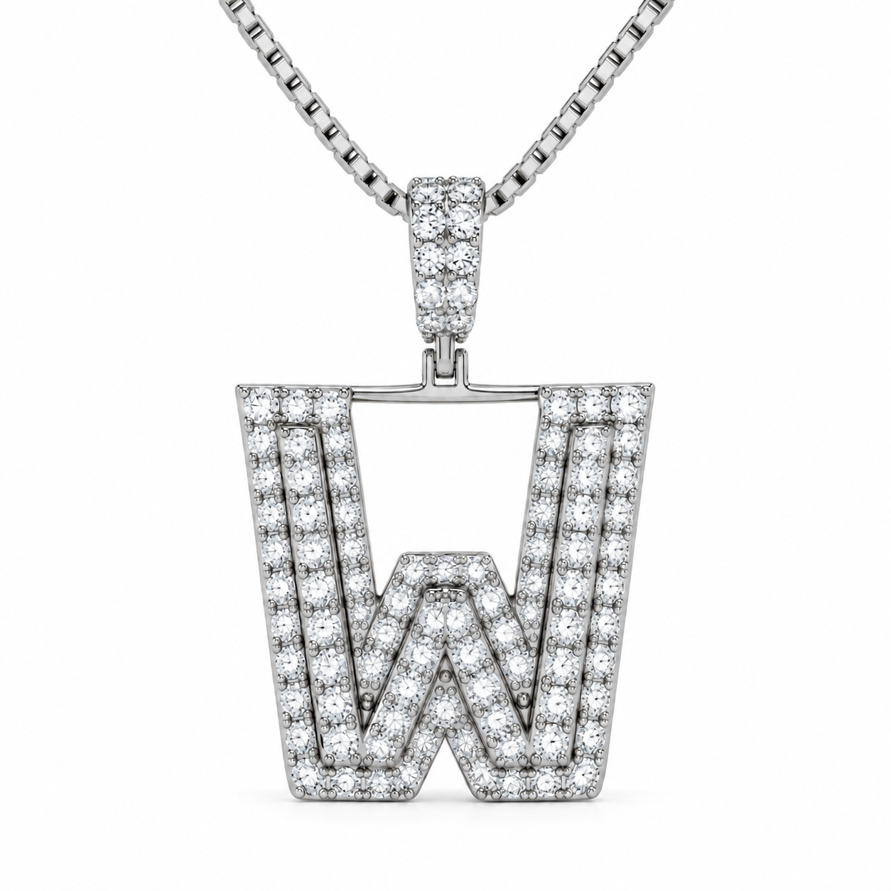 W Letter Diamond Pendant