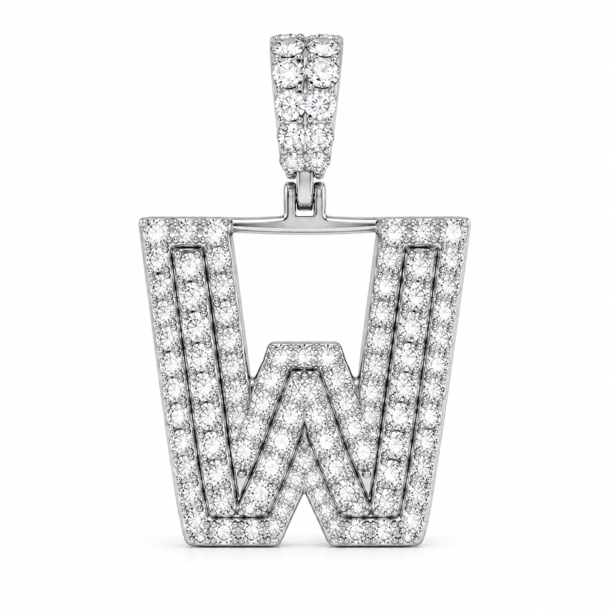 W Letter Diamond Pendant