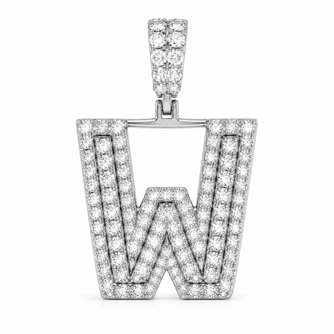 W Letter Diamond Pendant