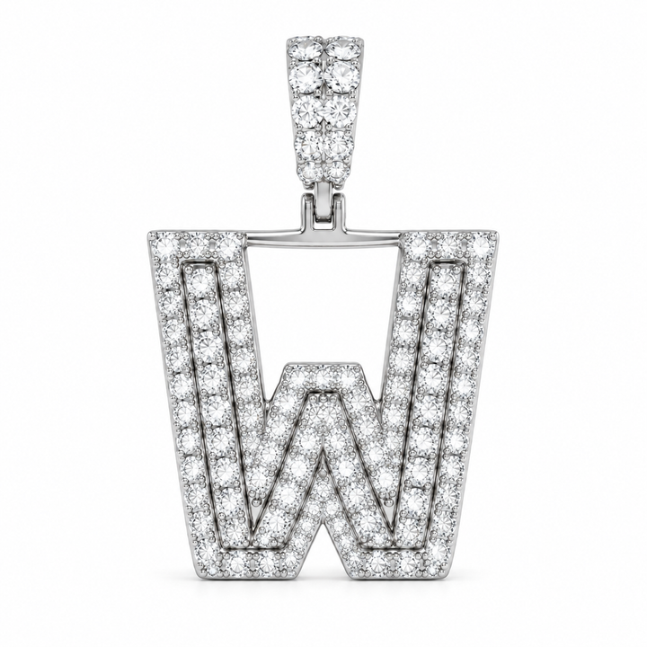 W Letter Diamond Pendant