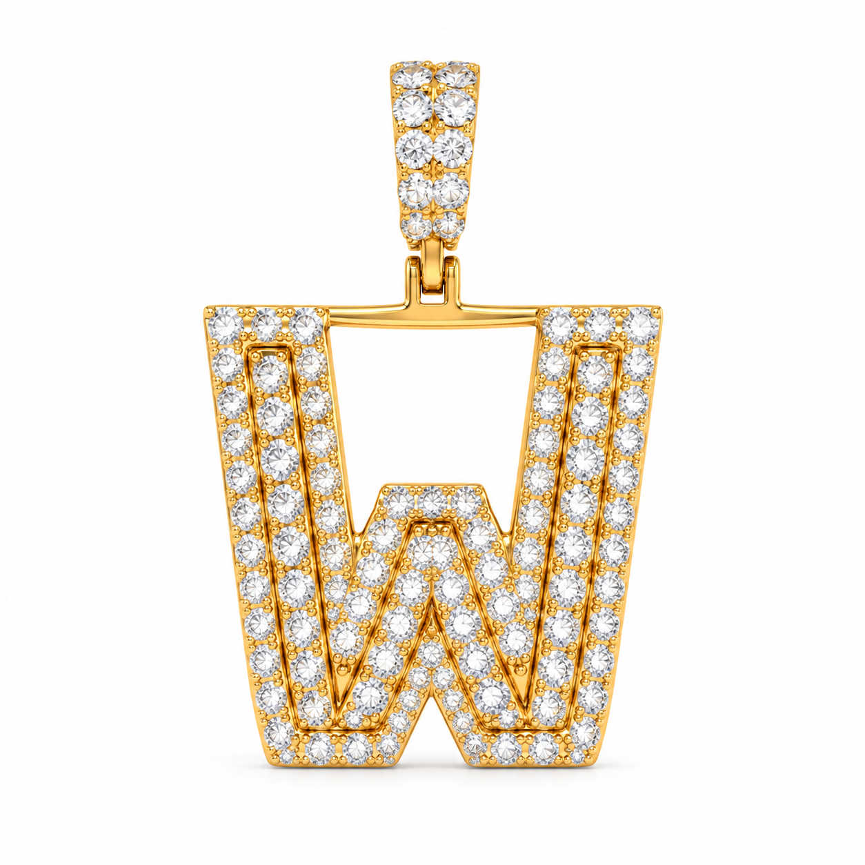 W Letter Diamond Pendant