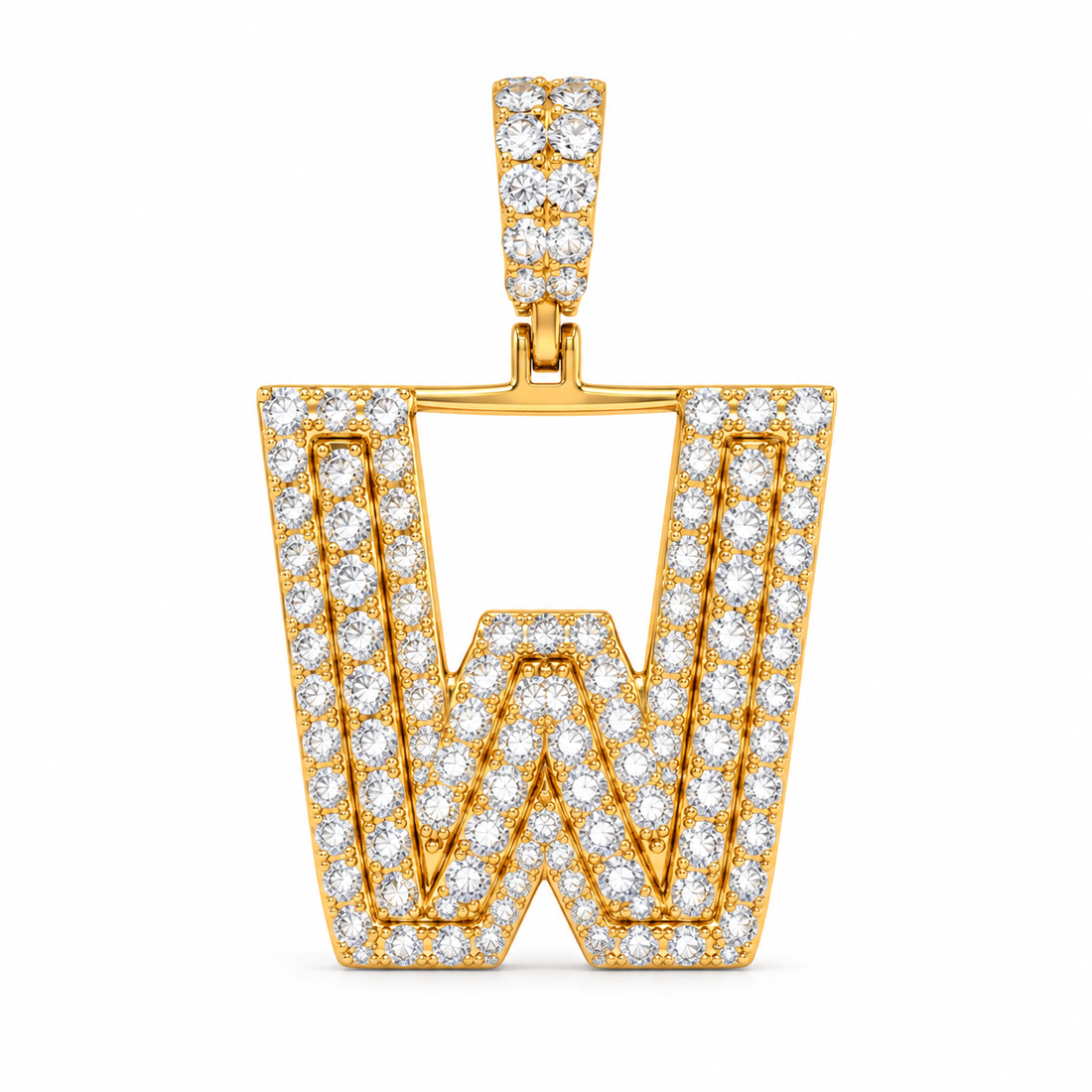 W Letter Diamond Pendant