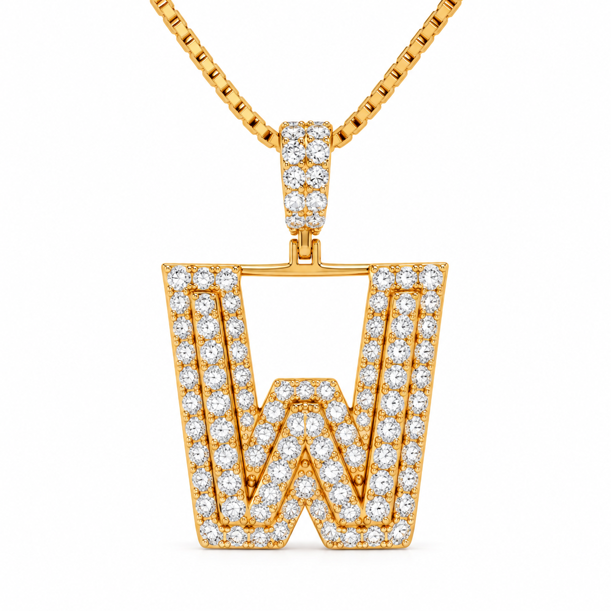 W Letter Diamond Pendant