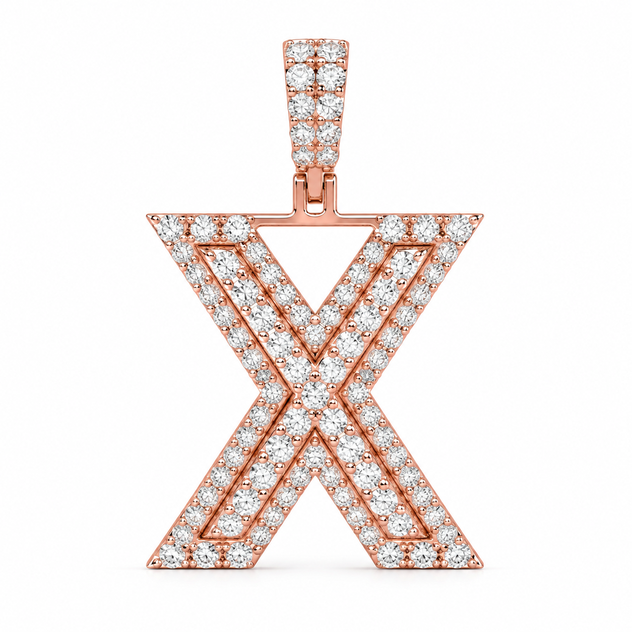 X Letter Diamond Pendant