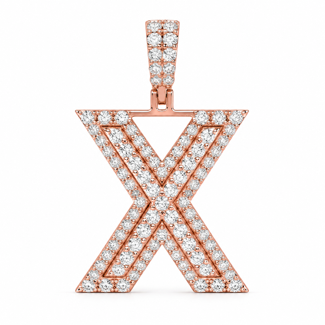 X Letter Diamond Pendant