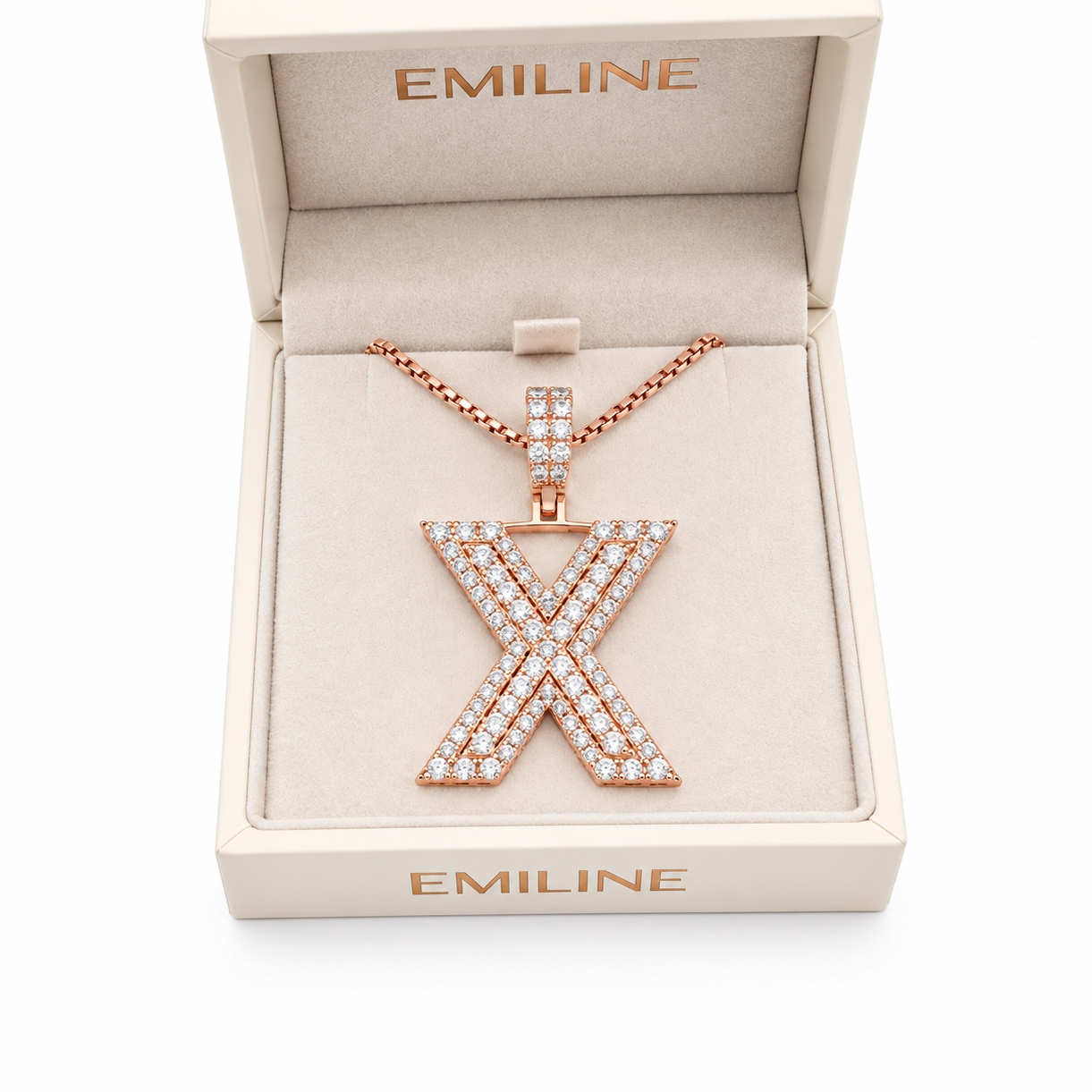 X Letter Diamond Pendant